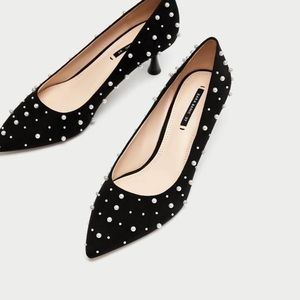 Zara pearl pumps